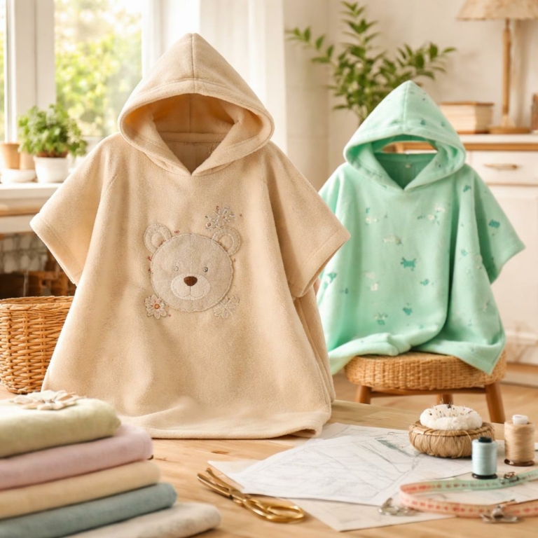 Poncho de bain à capuche pour bébé et enfant — Tuto couture simple
